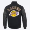Los Angeles Lakers Animal Print Black Wool & Leather Varsity Jacket 2