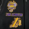 Los Angeles Lakers Animal Print Black Wool & Leather Varsity Jacket 5