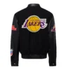 Los Angeles Lakers Black Wool & Leather Varsity Jacket 1