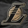 Los Angeles Lakers Black and Gold Full-Snap Satin Varsity Black Jacket 4