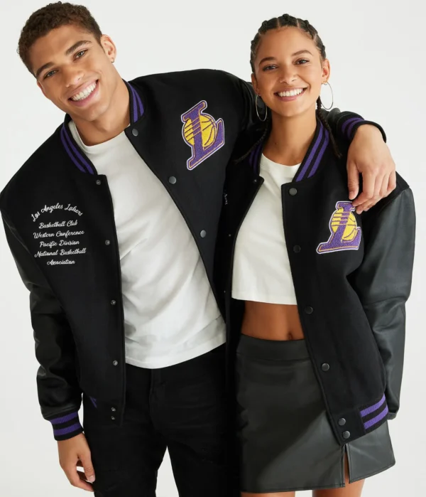 Los Angeles Lakers Bomber Black Varsity Jacket