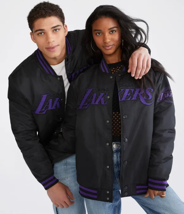 Los Angeles Lakers Bomber Black Varsity Jacket