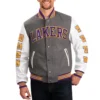 Los Angeles Lakers Challenger Wool and Leather Varsity Jacket