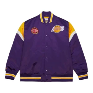 Los Angeles Lakers Cooperstown Heavyweight Rib knitted Collar Purple Varsity Jacket