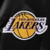 Los Angeles Lakers Enforcer Full-Snap Black and Yellow Satin Varsity Jacket 2