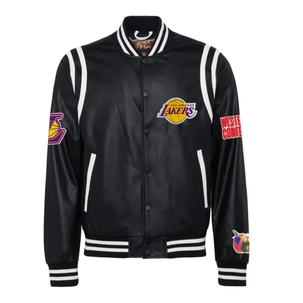 Los Angeles Lakers Full Leather Black Varsity Jacket