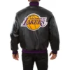 Los Angeles Lakers Genuine Full Leather Varsity Jacket Black 1