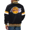 Los Angeles Lakers Home Game Black Satin Varsity Jacket 1