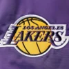 Los Angeles Lakers Leader Yellow and Purple Satin Varsity Jacket 2