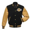Los Angeles Lakers Letterman Black Wool Varsity Jacket