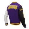 Los Angeles Lakers Letterman Color Block Varsity Jacket 2