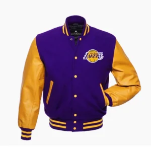 Los Angeles Lakers Letterman Varsity Wool Purple Varsity Jacket