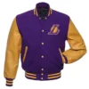 Los Angeles Lakers Letterman Wool & Leather Varsity Jacket