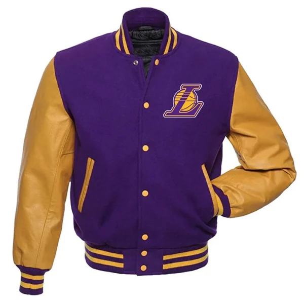 Los Angeles Lakers Letterman Wool & Leather Varsity Jacket