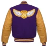Los Angeles Lakers Letterman Wool & Leather Varsity Jacket – Purple and Yellow 1