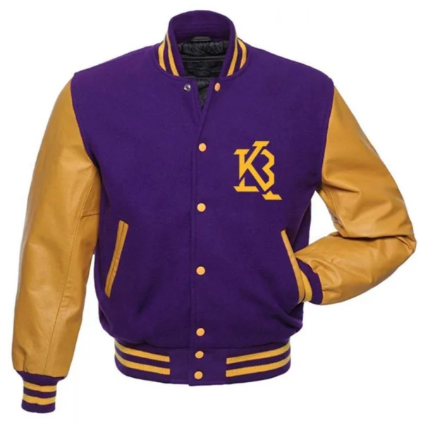 Los Angeles Lakers Letterman Wool & Leather Varsity Jacket – Purple and Yellow