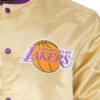 Los Angeles Lakers Lightweight Satin Golden Varsity Jacket 2