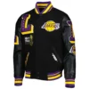 Los Angeles Lakers Mashup Capsule Black Wool and Leather Varsity Jacket