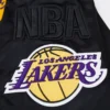 Los Angeles Lakers Mashup Full-Snap Black Satin Varsity Jacket 8