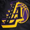 Los Angeles Lakers Mashup Full-Snap Black Satin Varsity Jacket 9