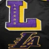 Los Angeles Lakers Mashup Full-Snap Satin Black Varsity Jacket 5