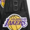 Los Angeles Lakers Mashup Full-Snap Satin Black Varsity Jacket 7