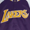 Los Angeles Lakers Primetime Rib Knitted Purple Varsity Jacket 2