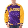 Los Angeles Lakers Renegade Satin Varsity Purple and Yellow Jacket