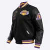 Los Angeles Lakers Retro Classic Black Wool & Leather Varsity Jacket 1