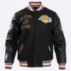 Los Angeles Lakers Retro Classic Black Wool & Leather Varsity Jacket