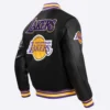 Los Angeles Lakers Retro Classic Black Wool & Leather Varsity Jacket 2