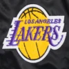 Los Angeles Lakers Retro Classic Full-Snap Black Satin Varsity Jacket 4