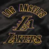 Los Angeles Lakers Retro Classic Full-Snap Black Satin Varsity Jacket 5