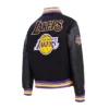 Los Angeles Lakers Retro Classic Women’s Wool & Leather Varsity Black Jacket 2