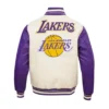 Los Angeles Lakers Retro Classic Wool & Leather Varsity Jacket 3