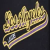 Los Angeles Lakers Script Tail Black and White Wool & Leather Varsity Jacket 3