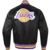 Los Angeles Lakers Script Tail Full-Snap Black Satin Varsity Jacket 7