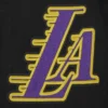 Los Angeles Lakers Script Tail Wool & Leather Black Varsity Jacket 4