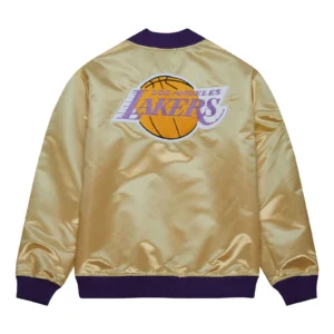 Los Angeles Lakers Team OG 2.0 Satin Full-Zip Varsity Gold Jacket 1
