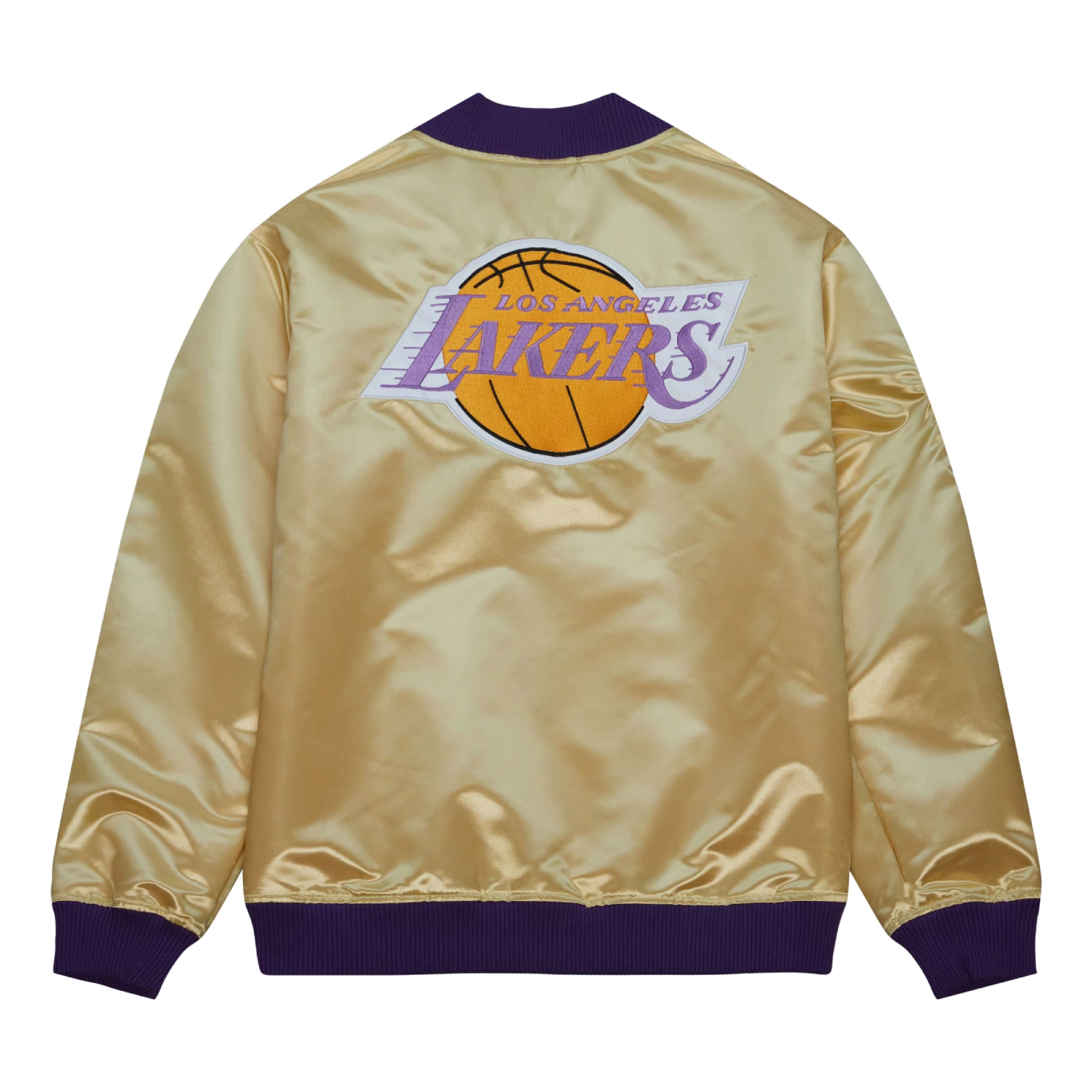 Los Angeles Lakers Team OG 2.0 Satin Full-Zip Varsity Gold Jacket 1