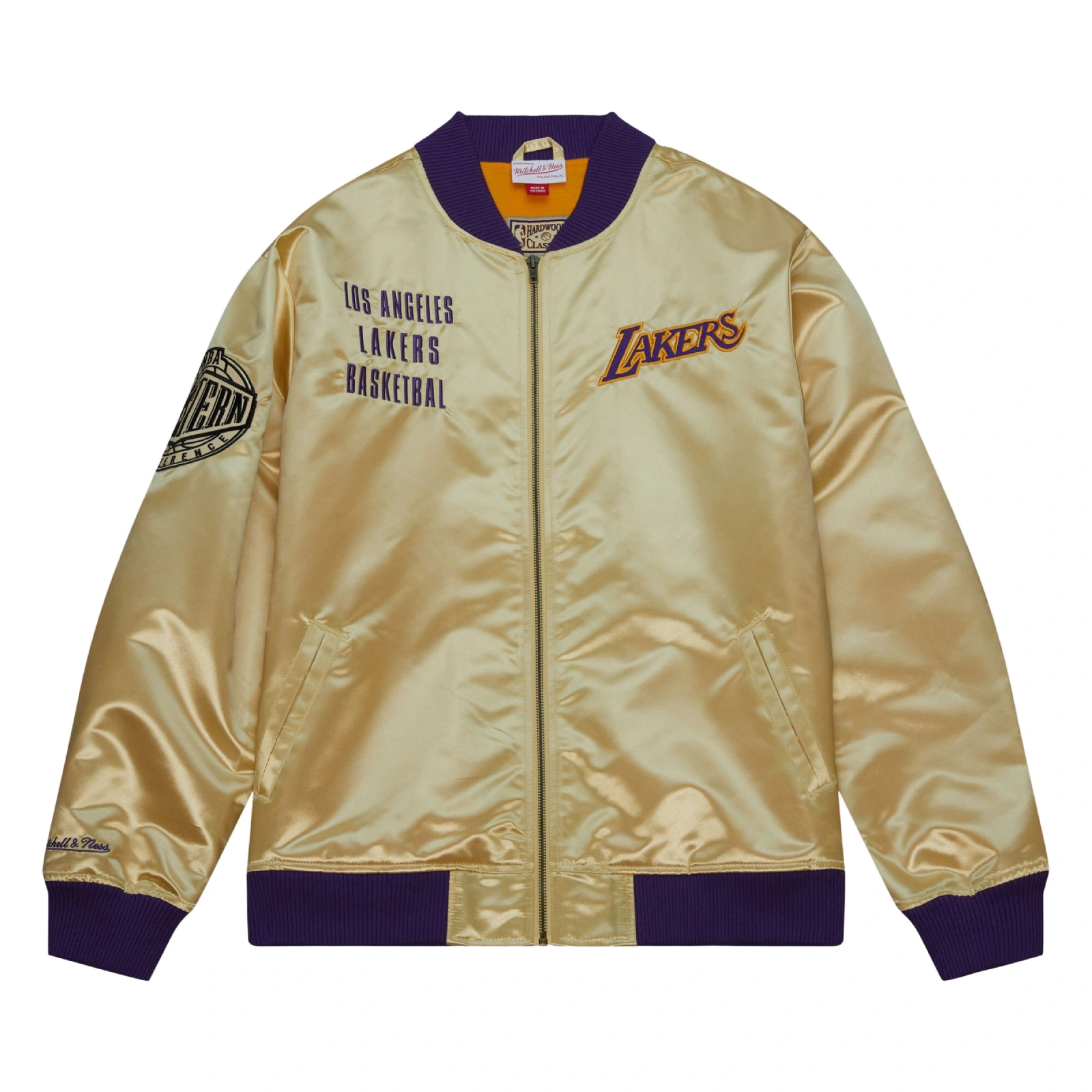 Los Angeles Lakers Team OG 2.0 Satin Full-Zip Varsity Gold Jacket