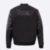 Los Angeles Lakers Triple Black Wool & Leather Varsity Black Jacket 3