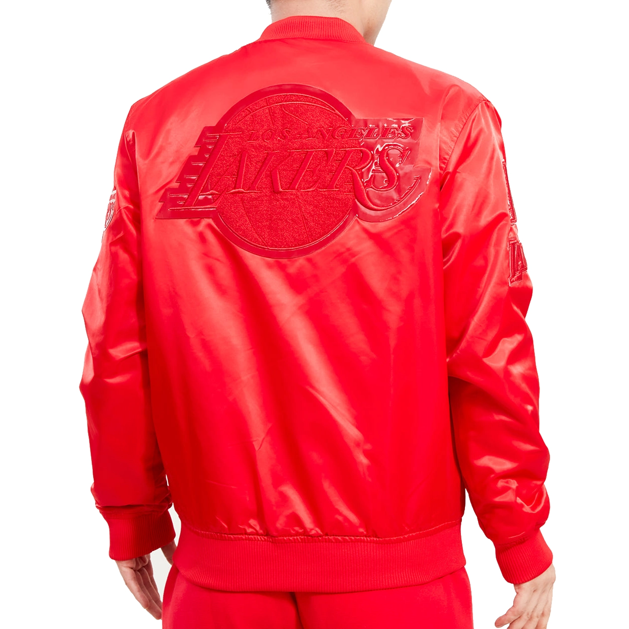 Los Angeles Lakers Triple Red Full-Snap Satin Varsity Red Jacket 1