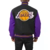 Los Angeles Lakers Two Tone Wool Varsity Jacket – Black and Purple 1