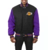 Los Angeles Lakers Two Tone Wool Varsity Jacket – Black and Purple