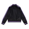 Los Angeles Lakers Women’s Raglan Black Satin Varsity Jacket 1
