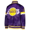 Los Angeles Lakers Youth Home Game Purple Satin Varsity Jacket 1
