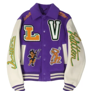 Louis Vuitton Purple and White Varsity Jacket