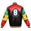 Martin Lawrence 8 Ball Men's Varsity Black and Red Satin Jacket