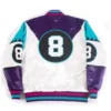 Martin Lawrence Eight Ball Varsity White and Purple Jacket For Men's